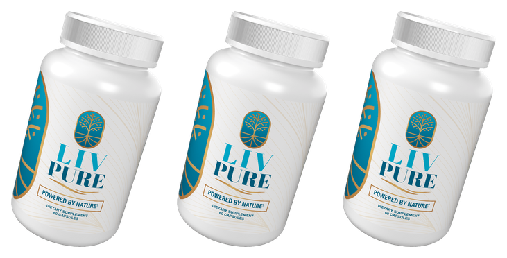 Three bottles of Liv Pure liver support capsules — 3-bottle package